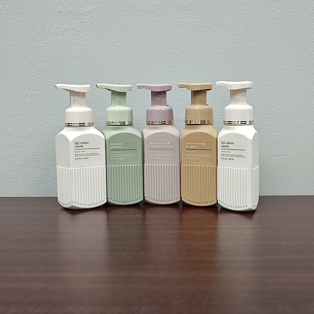 Bath & Body Works White Barn 5 Piece SUMMER NEUTRALS Foaming Hand Soap Bundle